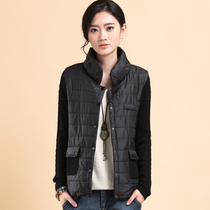 Black cotton-padded women short 2021 thin cotton coat Korean version of the long small cotton-padded jacket new womens bread coat