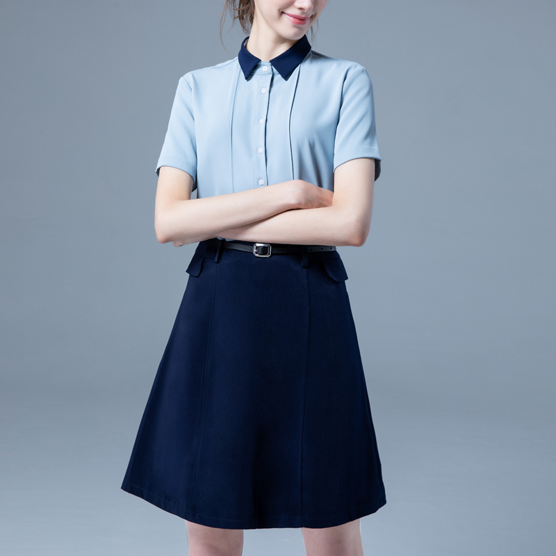 Professional suit women's summer short-sleeved dress Civil servant teacher interview high-end temperament OL tooling Formal work clothes
