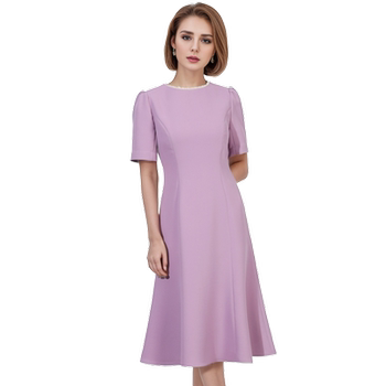 Rose belle skirt ແມ່ຍິງລະດູຮ້ອນ 2026 ໃໝ່ ຄໍສັ້ນ ແຂນສັ້ນ ຊຸດແຟຊັ່ນກະໂປງຍາວກາງ