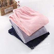 Autumn and winter flannel mens and womens pajama pants thickened warm loose large size island velvet coral fleece home trousers