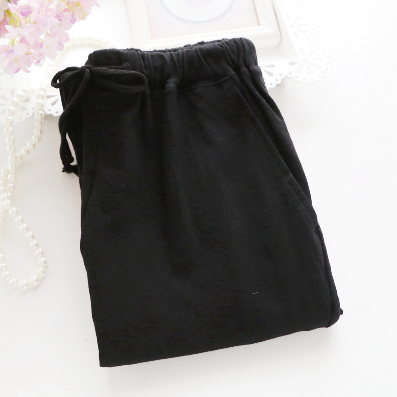 Bộ đồ ngủ cotton tinh khiết dành cho nữ quần dài mùa xuân và mùa thu quần nhà rộng thẳng kích thước lớn thả lỏng buổi sáng mùa hè thực hành yoga nam màu rắn quần áo thể thao
