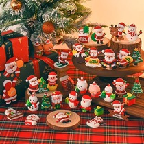 Christmas cake decoration ornaments Internet celebrity soft glue Santa Claus snowman holiday party gift dessert table plug-in