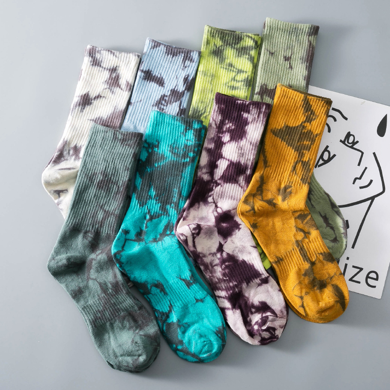 Tie-Dye Socks for Men, Long Socks for Spring, Summer, and Autumn, Pure Cotton, Mid-Calf, Sports, Trendy, ins Fashion Brand, Long Style, Unique Tie-Dye Socks for Men, Long Socks for Spring, Summer, and Autumn, Pure Cotton, Mid-Calf, Sports, Trendy, ins Fashion Brand, Long Style, Unique