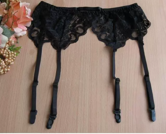 XL đen garter ren phù hợp với garter sexy đồ lót ống dài vớ cao stockings T quần