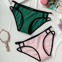 Sports letter thin belt hollow girl cotton underwear female low waist sexy ladies cotton briefs head bottoms