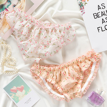 Japanese girl cherry cute underwear womens net yarn sexy lace low waist ladies summer thin section breathable chiffon white