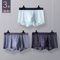 Mens underwear mens boxer pants summer ice silk thin section seamless youth sexy personality boxer pants breathable shorts head