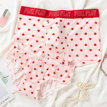 Sweet Valentines Day Gift Confession Love Peach Heart Printing Underwear Couple Models Double Suit Sexy Low Waist Men and Women