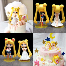Cake decoration beautiful girl ornament Moon Hare dress Moon Princess beautiful girl warrior