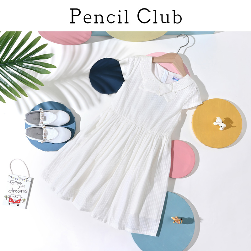 Pencil Club Kids 2020 váy mùa hè ăn mặc cô gái mới ngắn tay áo đầm Trong Big Boy công chúa váy trẻ em.