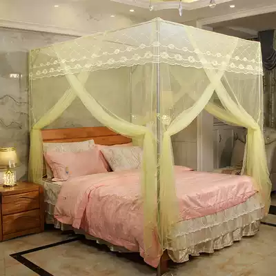 Dust-proof new Jingxiuzhidun Guangdong Court household general mosquito net three-door thick landing Princess bracket