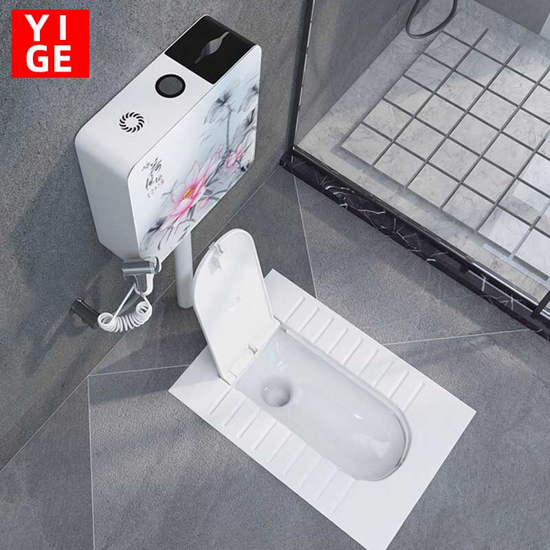 New type floor squat pit household odor-resistant toilet tank full set of pot staring toilet pool with cover plate squat pit