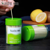 Double-gun natural eco-friendly bamboo toothpick dining with toothpick 500 canned bamboo toothpicks YQ1250