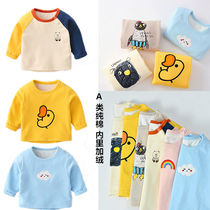 Baby long sleeve plus suede thickened warm T-shirt autumn winter blouses baby spring clothes male and female children weaters jersey undershirt