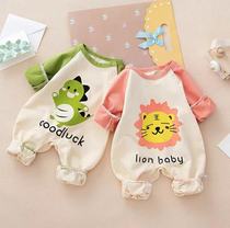 Pure cotton baby clothes Spring and autumn season one-piece clothes long sleeves pyjamas male and female baby khae climbing clothes out of the four seasons