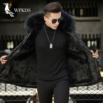 2019 Winter Haining Pike mens fur rabbit hair liner new fur one long mink coat