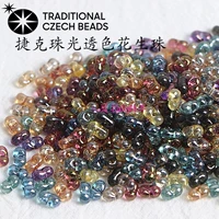 3х6мм случайные цвета чешские перламутровые прозрачные бусины арахис 10г около 90 шт.