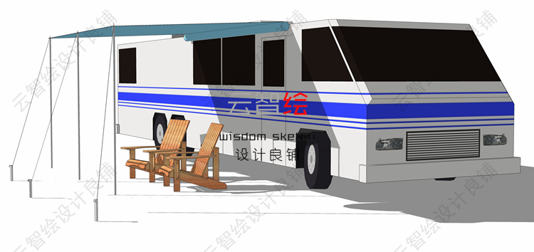 T20 房车sketchup SU模型露营车-14