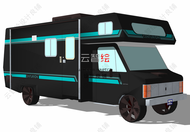 T20 房车sketchup SU模型露营车-16