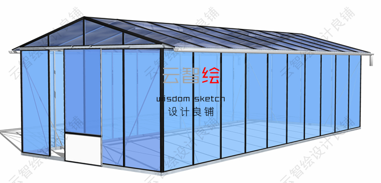 T22 大棚温室sketchup SU模型生态观光农业采摘园景观-21