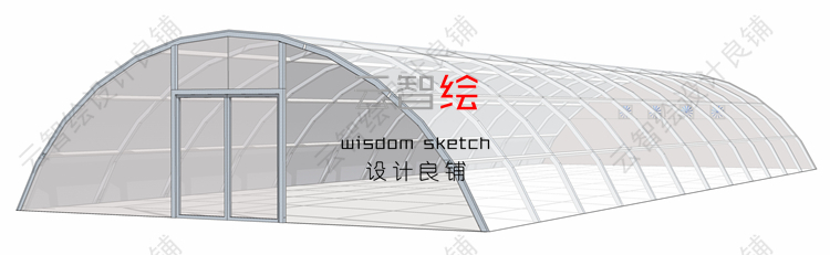 T22 大棚温室sketchup SU模型生态观光农业采摘园景观-19