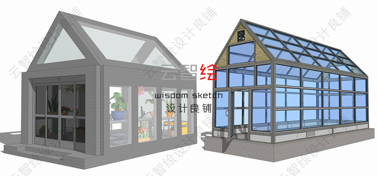 T22 大棚温室sketchup SU模型生态观光农业采摘园景观-26