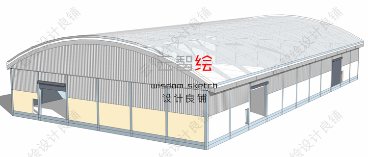 T22 大棚温室sketchup SU模型生态观光农业采摘园景观-16