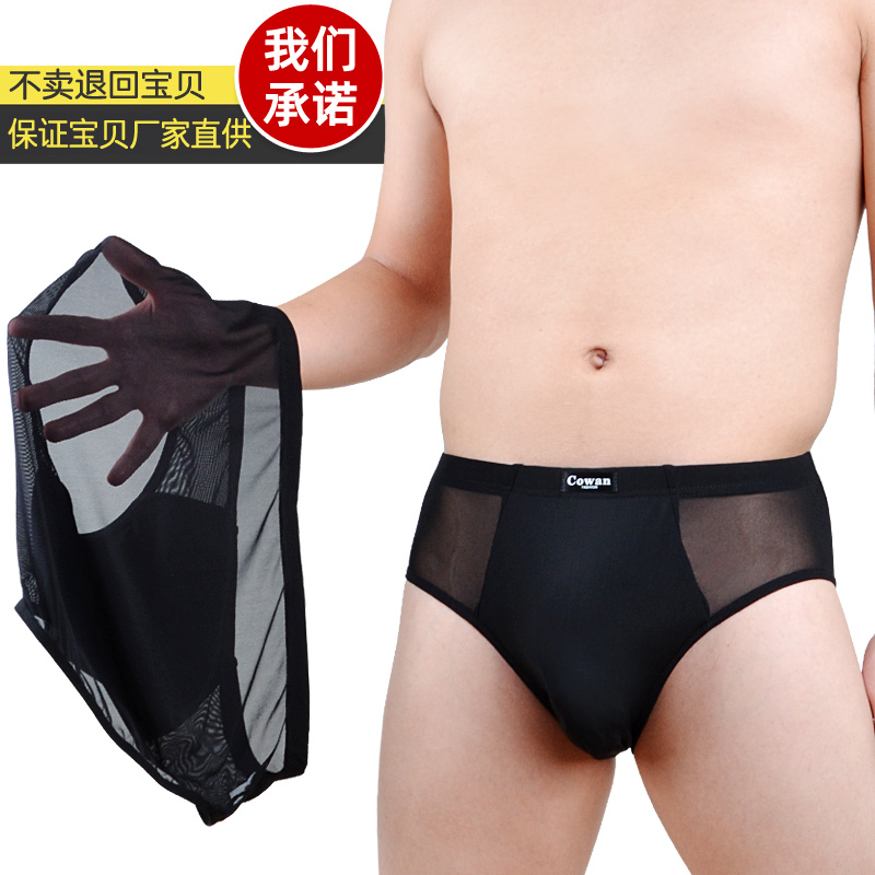Affordable Transparent Ice Silk Briefs for Men, Ultra-Thin Breathable Mesh Briefs, Sexy and Cool, Quick-Drying