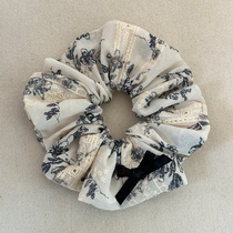 Small blue flower fresh lace large intestine hair ring retro ponytail bow hair rope headband womens new style