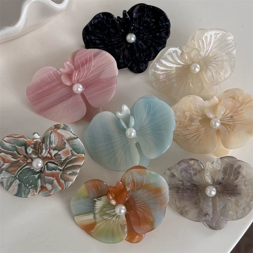 Фаленопсис, трехмерный цветок, текстура уксусной кислоты, заколка для волос, нежная и милая заколка в виде утконоса, боковая заколка, аксессуары для волос, новый стиль