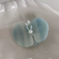 Синий, орхидея, в цветочек