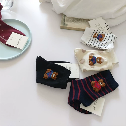 Tide, летние милые мультяшные носки, с медвежатами, средней длины