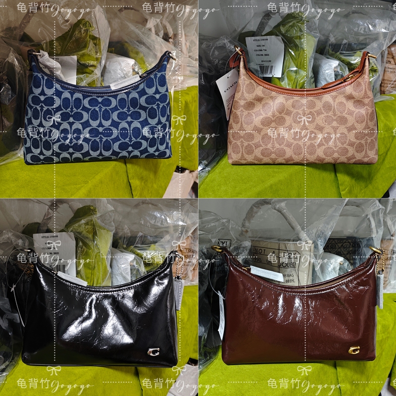 【Monstera】Coach Juliet25 Monogrammed Underarm Handbag with Chain Strap for Shoulder and Crossbody Wear