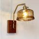 New Chinese Style Retro Brass Glass Aisle Bedroom Wall Lamp