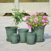 Domestic green mountain root pot rose Green clematis fleshy plastic flower pots breathable non-plate nest root gallon flower pots