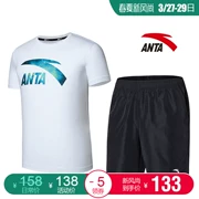 Anta sport suit nam 2019 mùa hè mới quần short áo thun ngắn tay thể thao nam chạy bộ thể dục - Thể thao sau