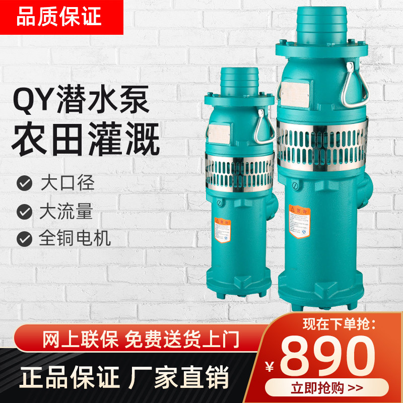 Shanghai People's QY Oil Immersion Submersible Pump 380V Agricultural Irrigation High Lift High Flow Pump Three Phase Deep Well