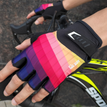 2021 New Men and women spring summer mountain bike riding half finger gloves outdoor equipment road car shock absorption anti-skid