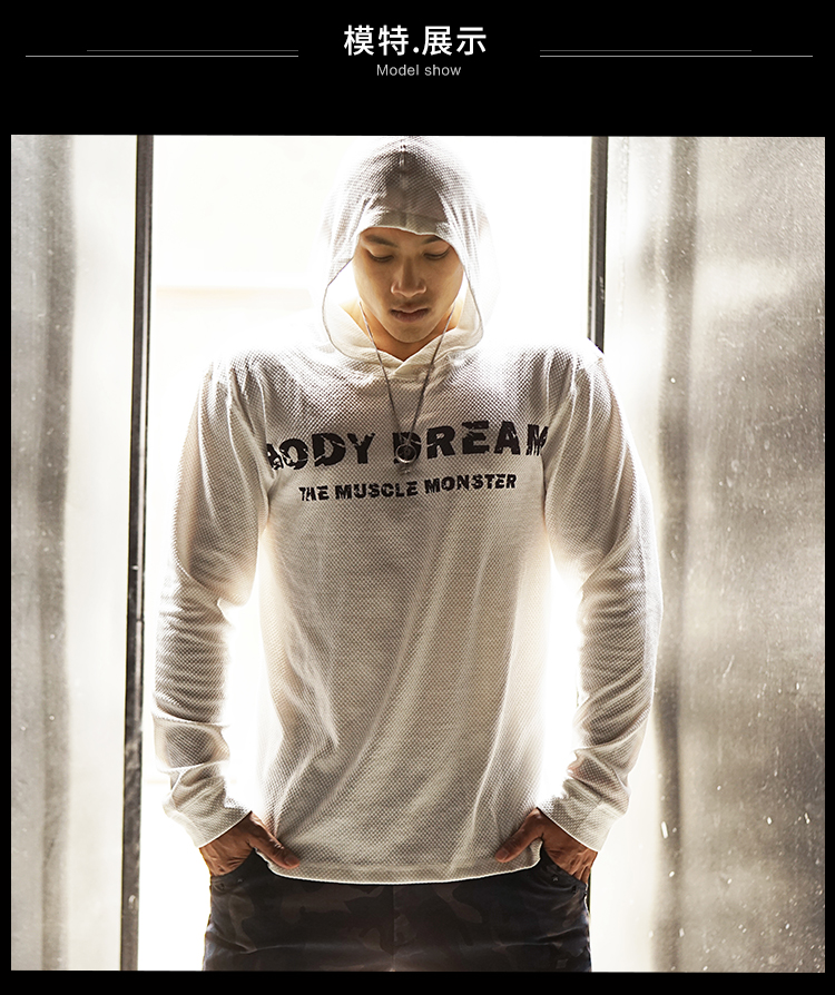BodyDream thể thao và giải trí áo len nam thể hình thể dục dài tay trùm đầu hoodie chạy phù hợp với đào tạo mùa xuân thoáng khí áo khoác vải nỉ