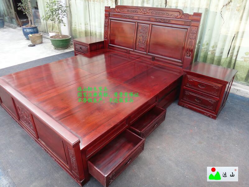 Lớn phòng ngủ bằng gỗ hồng mộc, đồ nội thất bằng gỗ gụ, đồ gỗ hồng mộc Miến Điện, đồ nội thất Yuanshan - Nội thất khách sạn tủ quần áo nhôm