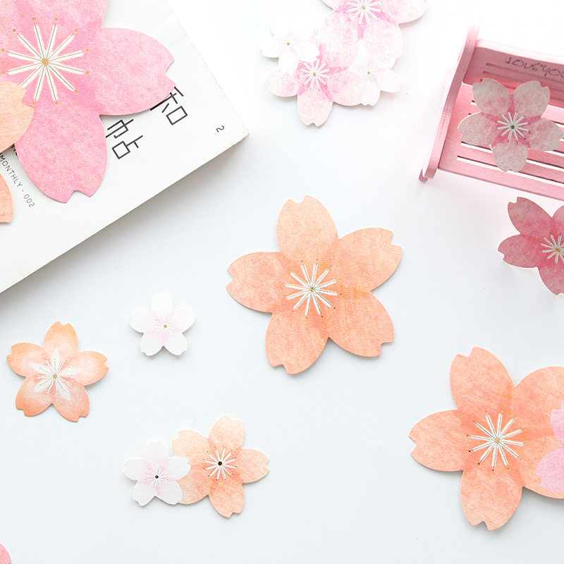 Creative small fresh and beautiful cherry blossom decoration DIY photo album hand book sticker wall decoration sticker