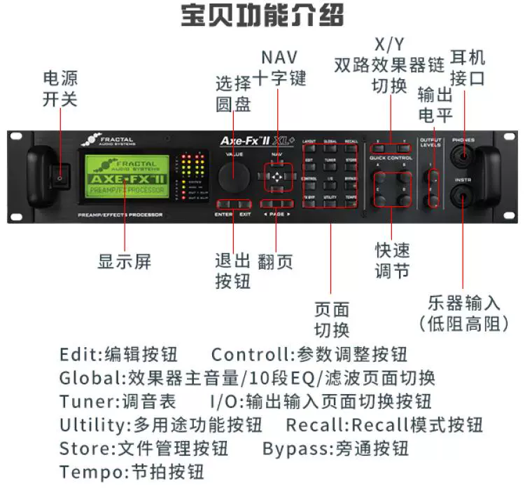 [Nhạc cụ cá bẩn] Thiết bị đa hiệu ứng mô phỏng loa Fractal Audio AX FX II XL + - Phụ kiện nhạc cụ