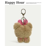 Розовая милая подвеска с бантиком, мультяшный брелок, аксессуар на рюкзак, плюшевая, с медвежатами