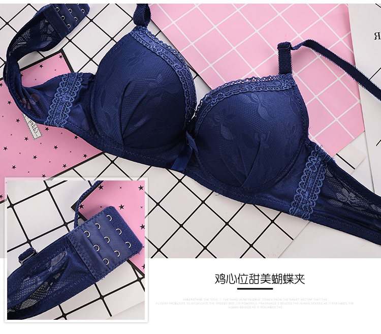 Đồ lót nữ ren gợi cảm ngực nhỏ tập hợp áo ngực sinh viên đại học có thể điều chỉnh âm thanh nổi áo ngực chống chảy xệ sữa áo lá cho bé gái