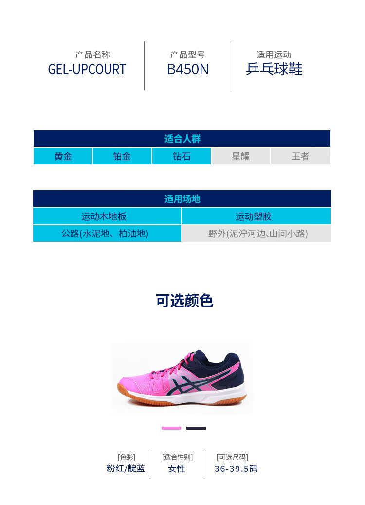 Giày bóng bàn Asics / yasehi giày thể thao trong nhà và ngoài trời giày nữ thi đấu chuyên nghiệp Giày nữ B450N giày the thao nữ màu trắng