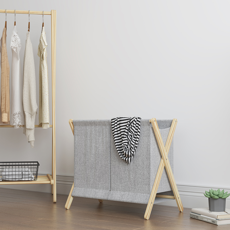 Solid wood snacks toys sundries storage shelf bedroom shelf floor foldable storage laundry basket floor type - Taobao