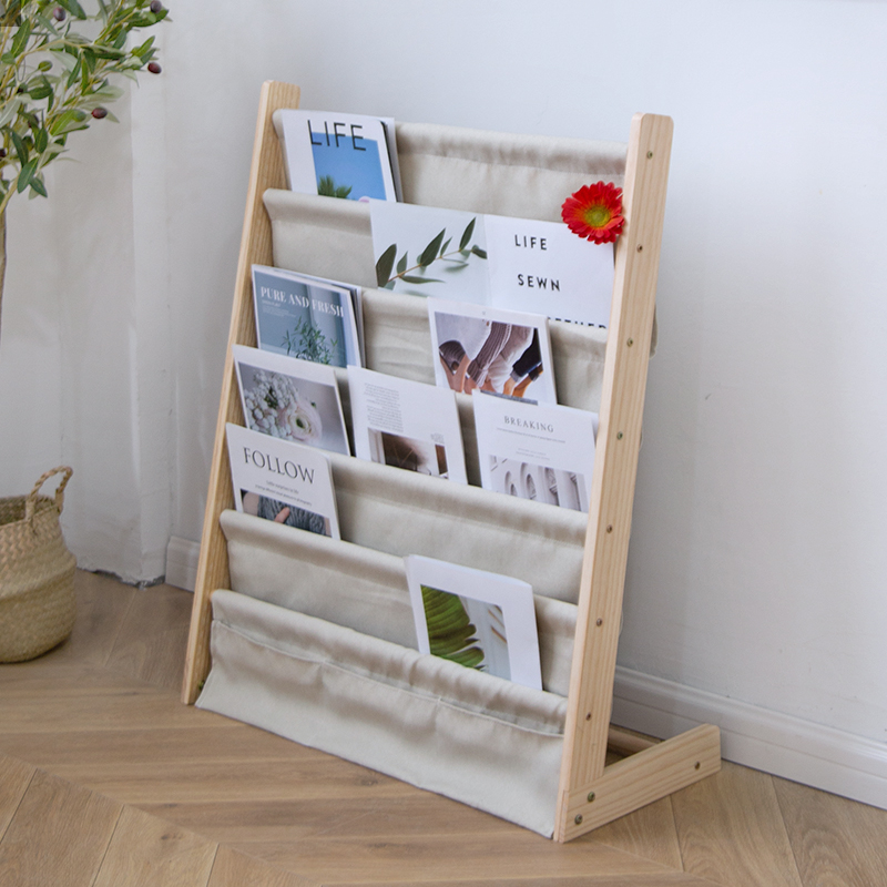 Solid Wood Children's Book Newspaper Shelf Newspaper Containing Light Extravagant Magazine Racks Ins and books plotter display floor shelves
