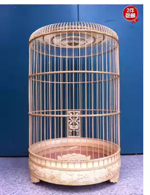 Carved lark cage handmade bird cage bamboo cage relief cage ornamental cage bird cage bamboo cage