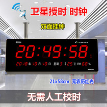 Hongtai satellite synchronous clock network electronic clock Double-sided automatic time wall clock Two-sided clock wall clock Living room