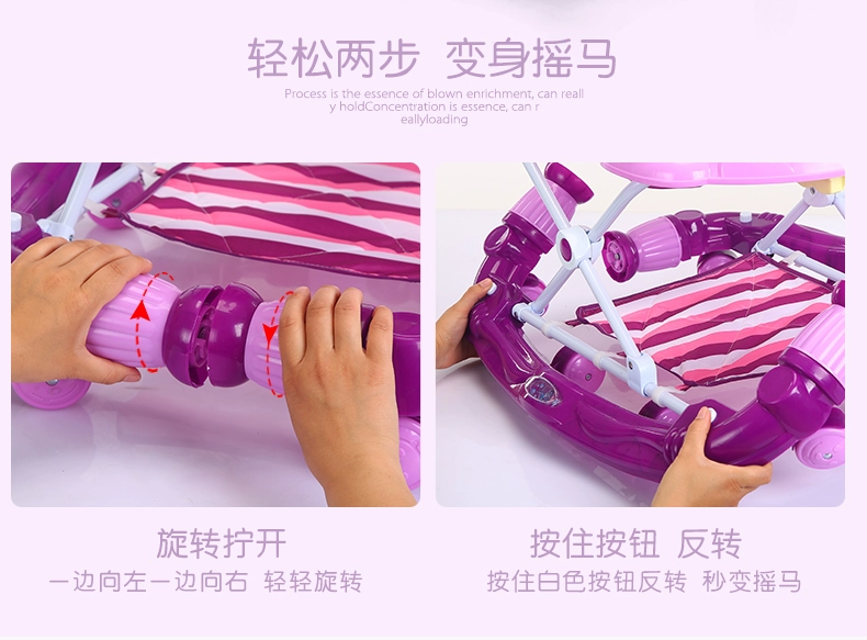 Bé sơ sinh con walker 6 7-18 tháng u-loại đa chức năng chống rollover xe đẩy có thể gập lại với âm nhạc xe em bé tập đi